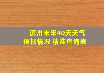 滨州未来40天天气预报情况 精准查询表